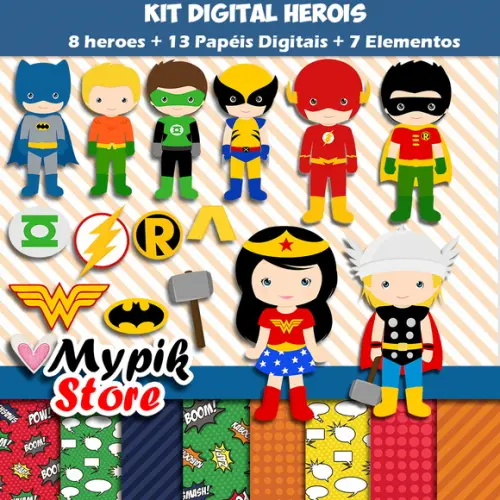 Kit Digital Super Heróis - 04