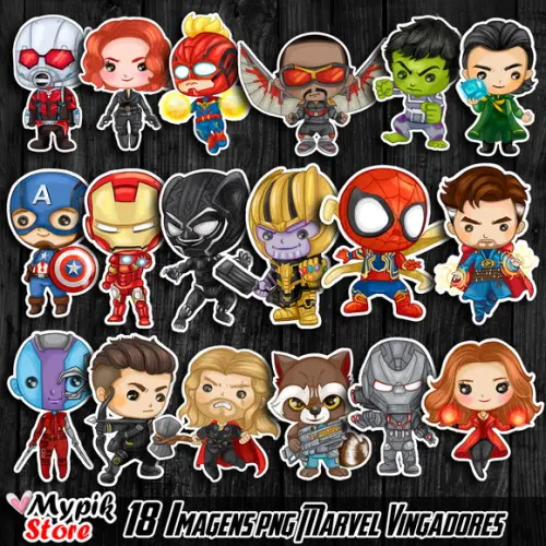 Kit Digital Super Heróis Marvel cutes