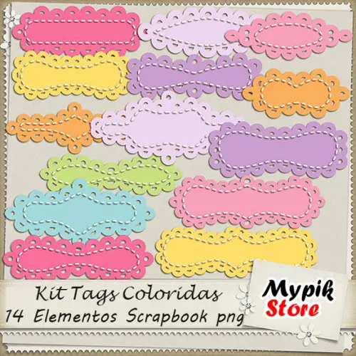 Kit Digital Tags Scrapbook - 04