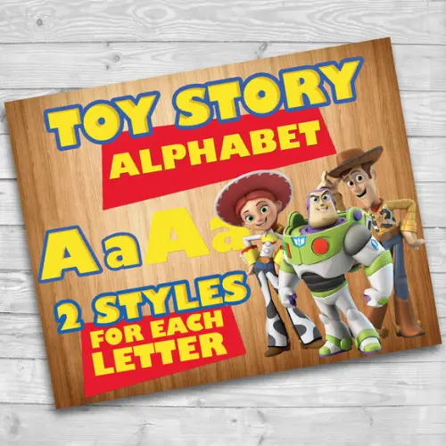 Kit Digital Toy Story PNG letras do alfabeto e números