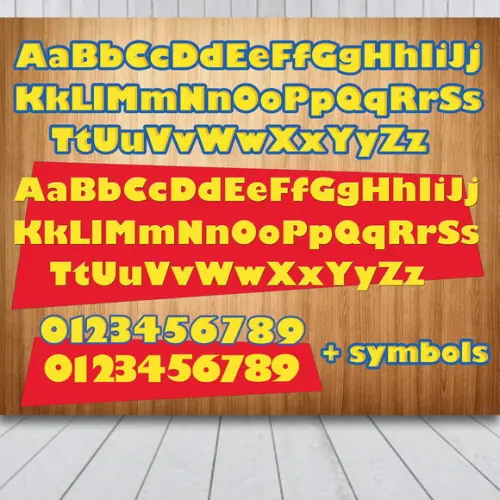 Kit Digital Toy Story PNG letras do alfabeto e números