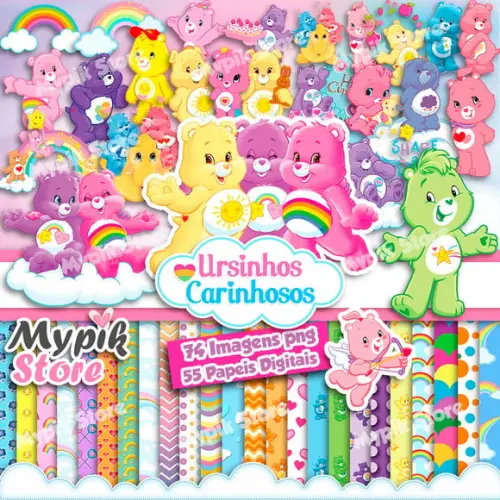 Kit Digital Ursinhos Carinhosos Png e Papeis