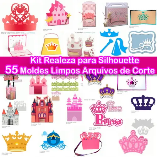 Kit Moldes Limpos Realeza Arquivo de corte Silhouette