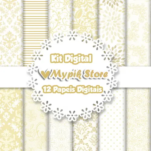 Kit Papel Digital Floral Casamento 19