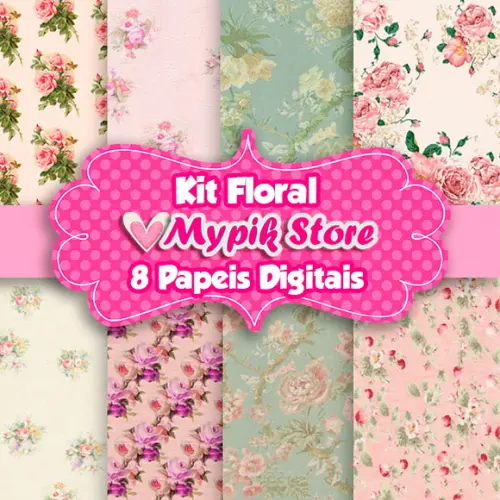 Kit Papel Digital Floral Coleção 17