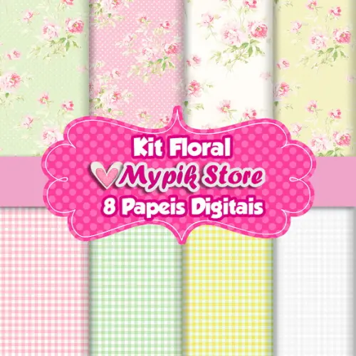 Kit Papel Digital Floral Coleção 21