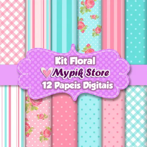Kit Papel Digital Floral Coleção 18