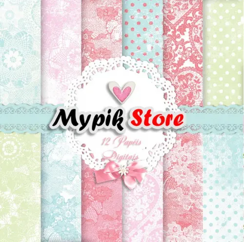 Kit Papel digital Manchado Floral 06