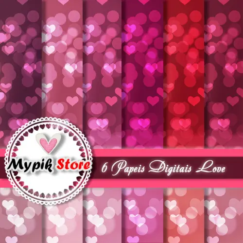 Kit Papel Digital Love Namorados - 10