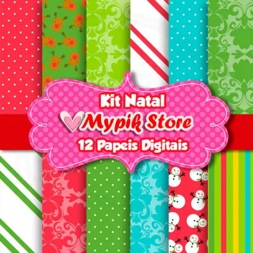 Kit Papel Digital Natal Coleção - 25