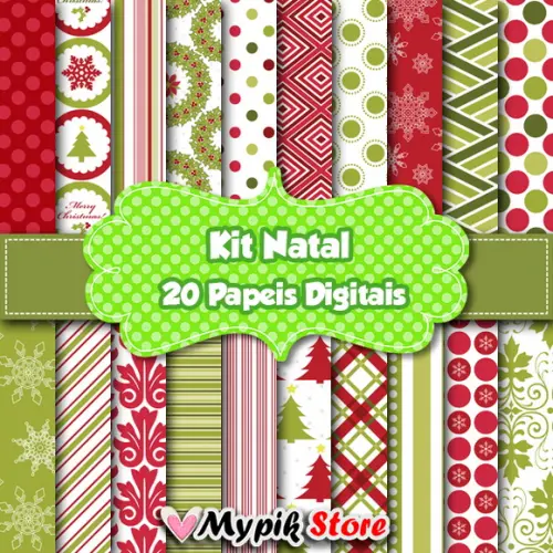 Kit Papel Digital Natal Coleção - 27