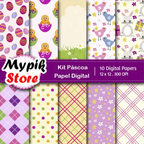 Kit Papel Digital Páscoa - 18