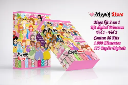 Mega Kit Digital Princesas 2 em 1