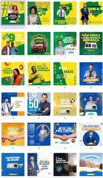 Pack Editável com Canva - Políticas Eleições 2024