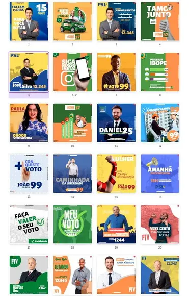 Pack Editável com Canva - Políticas Eleições 2024