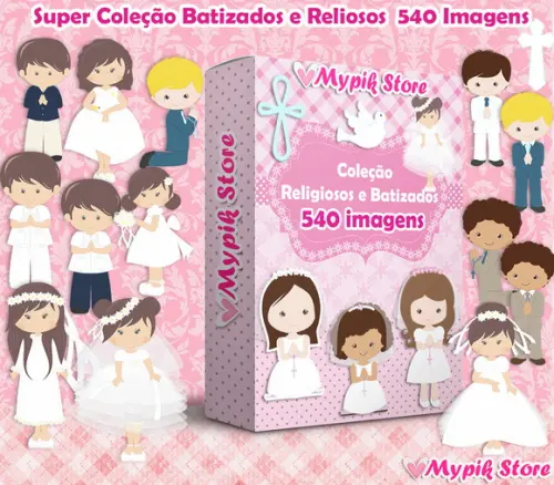 Super Coleção Kit Digital Batizado e Religiosos 520 Imagens