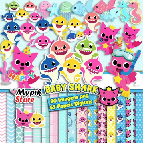 Super Kit Digital Baby Shark - Scrapbook