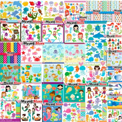 Super Kit Digital com 48 Kits Fundo do Mar