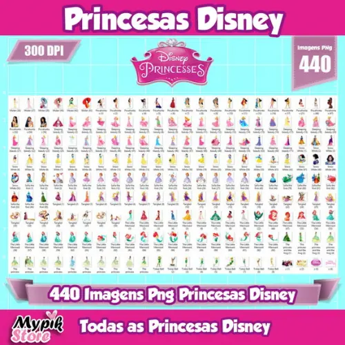 Super Kit Digital Imagens png Todas as Princesas Disney