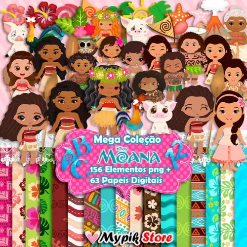 Super Kit Digital Moana Cute Scrapbook