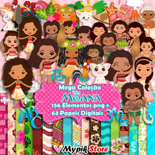 Super Kit Digital Moana Cute Scrapbook