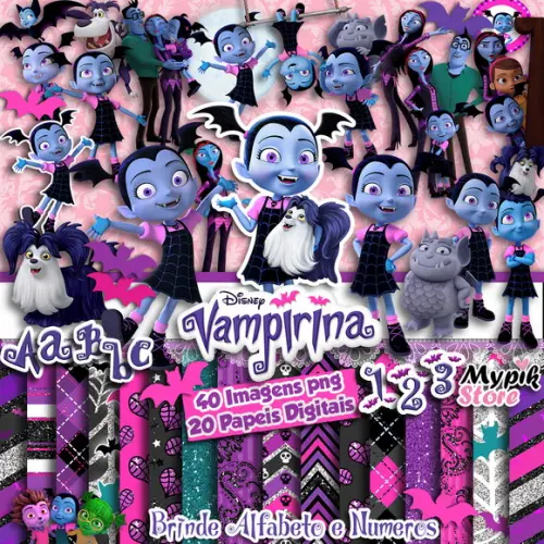 Super Kit Digital Vampirina - Imagens e Papeis Digitais