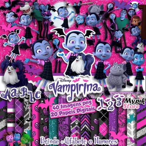 Super Kit Digital Vampirina - Imagens e Papeis Digitais