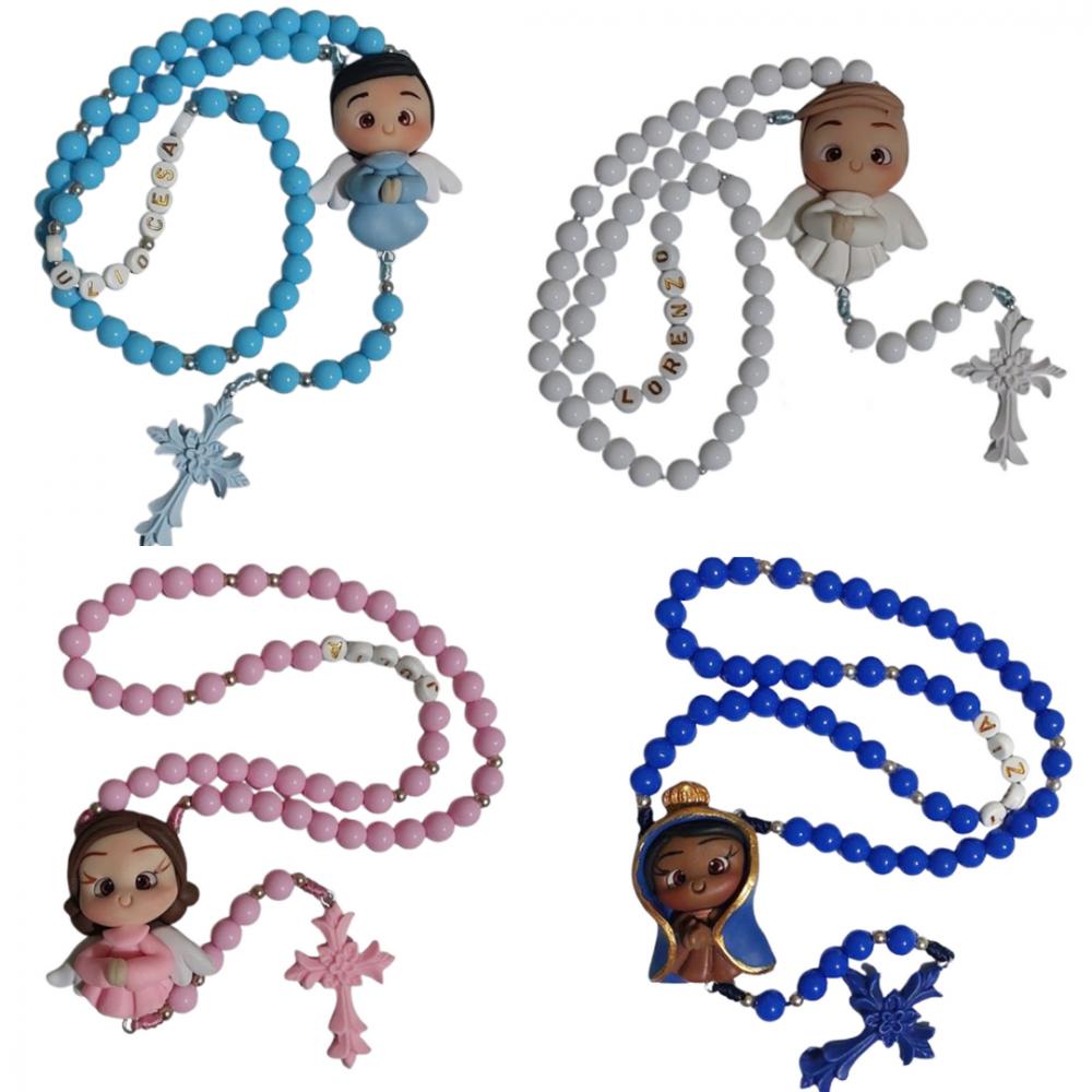 Terço Anjinho de batismo/Anjinho personalizado