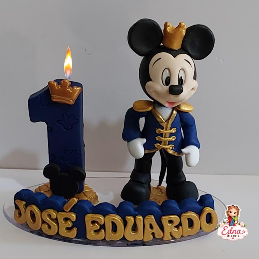 Topo de Bolo Mickey Realeza em Biscuit – Personalizado