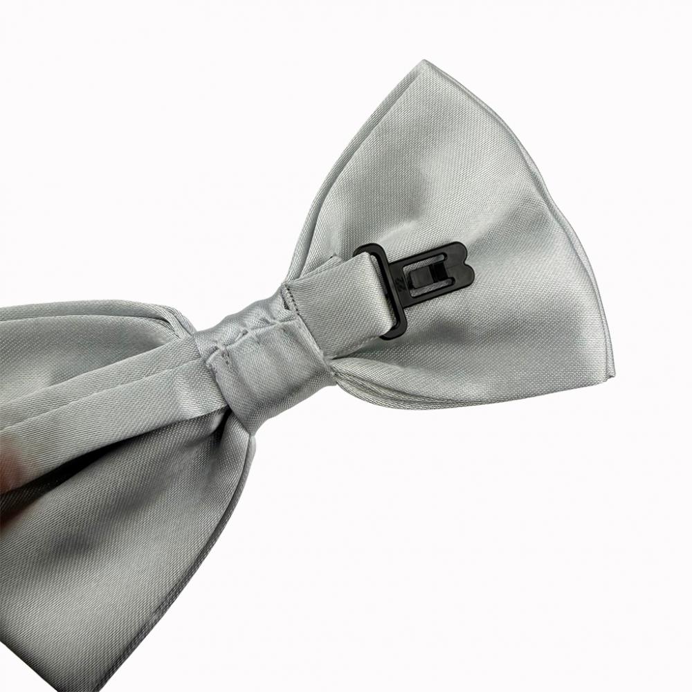 Gravata Borboleta Prata Cetim Adulto Noivo Padrinhos Ba538