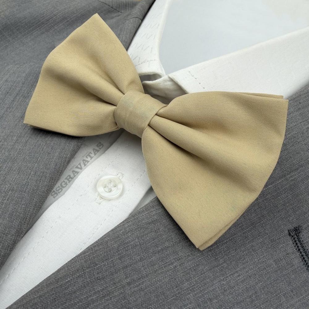 Gravata Borboleta Bege Champagne Fosca Ba546