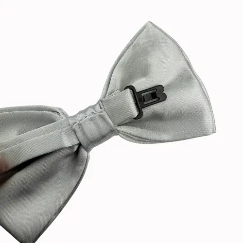 Gravata Borboleta Prata Cetim Adulto Noivo Padrinhos Ba538