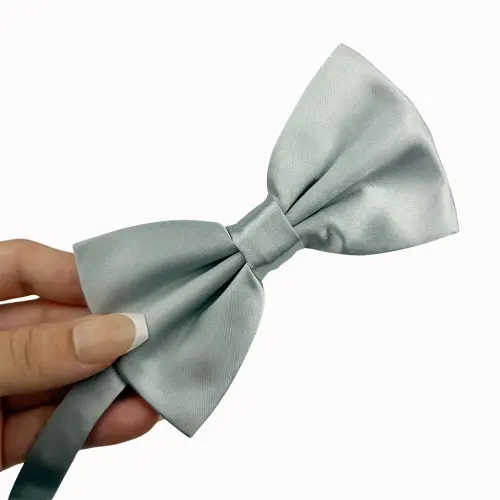 Gravata Borboleta Prata Cetim Adulto Noivo Padrinhos Ba538