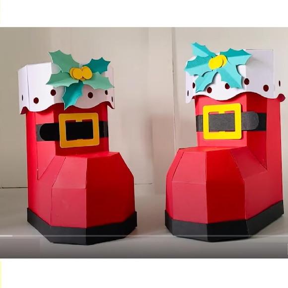 Arquivo de Corte Botas Natal 3d (compre 1 e Lev+5