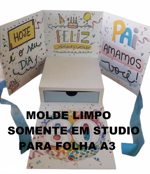 Arquivo de Corte Caixa Cenário para Bolo e Docinhos (a3)