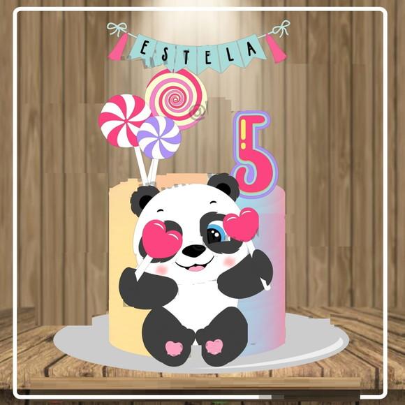Arquivo de Corte Combo 19 Topos de Bolo Panda (compre 1 Lv+5