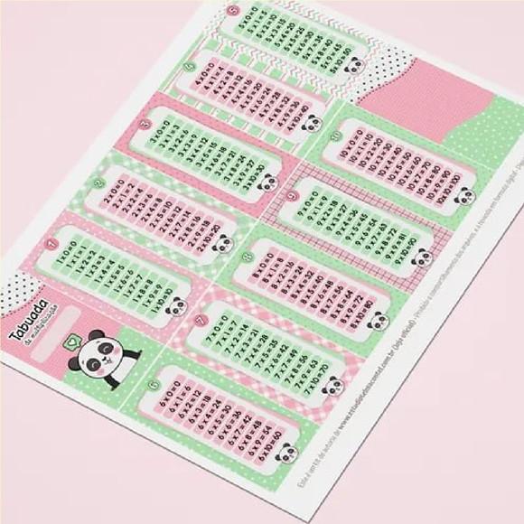 Arquivo de Corte Tabuada Panda (compre 1 e Leve +10
