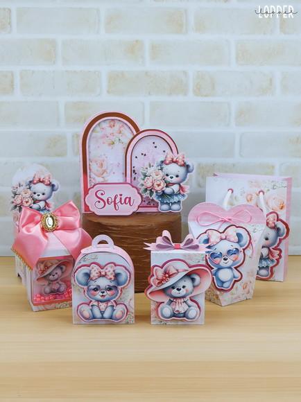 Arquivo de Corte Ursinha Rosa 36- compre 1 e Leve+5