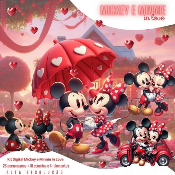 Kit Digital Mickey e Minnie In Love 3d