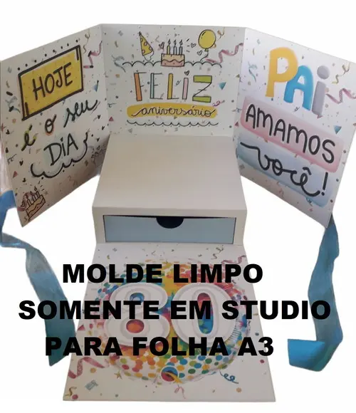 Arquivo de Corte Caixa Cenário para Bolo e Docinhos (a3)