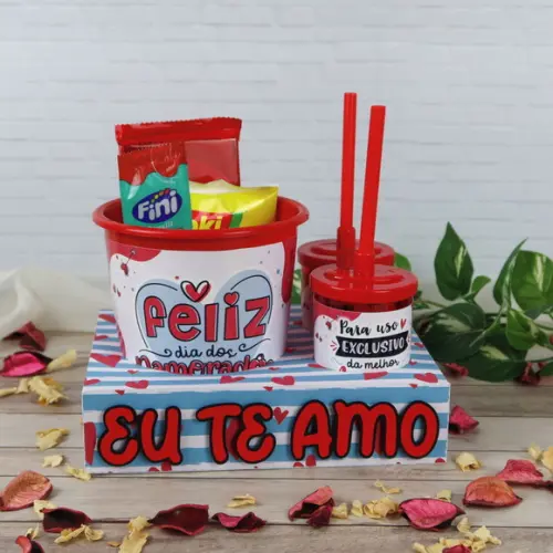 Arquivo de Corte Caixa para Balde e Copo Namorados