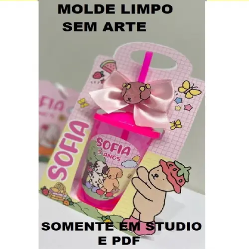 Arquivo de Corte Molde Limpo Caixa Copo Canudo 400ml