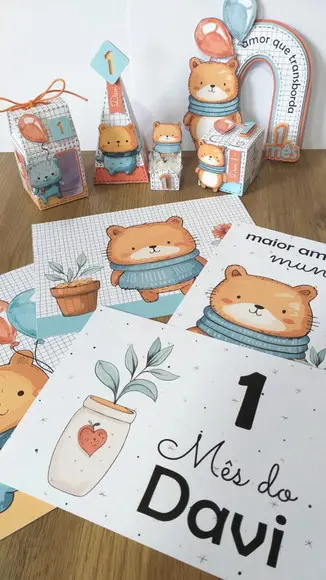 Arquivo de Corte Ursinho Mêsversario- compre 1 e Leve+5