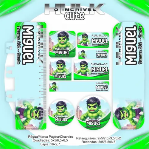 Arquivo de Corte Volta as Aulas Hulk Cute- compre 1 e Leve+5