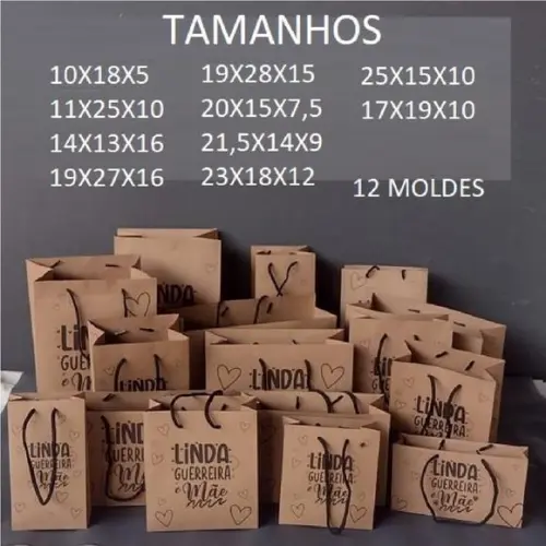 Arquivo de Corte Sacolas 27 - compre 1 e Leve+5