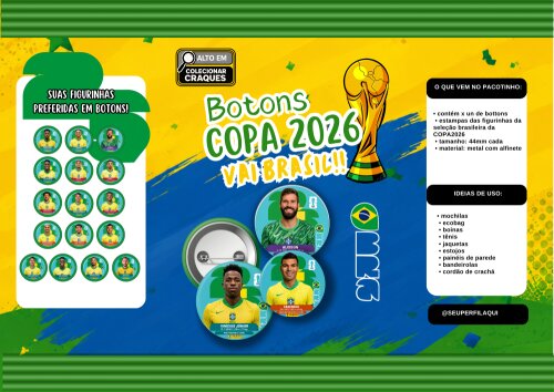 Arquivo para sublimação Arte Caneca e Bottons Copa 26 - compre 