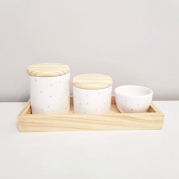 Bandeja 13x33cm Madeira Natural Pinus para Kit Higiene Bebê