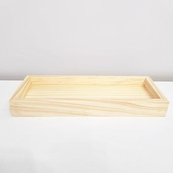 Bandeja 13x33cm Madeira Natural Pinus para Kit Higiene Bebê
