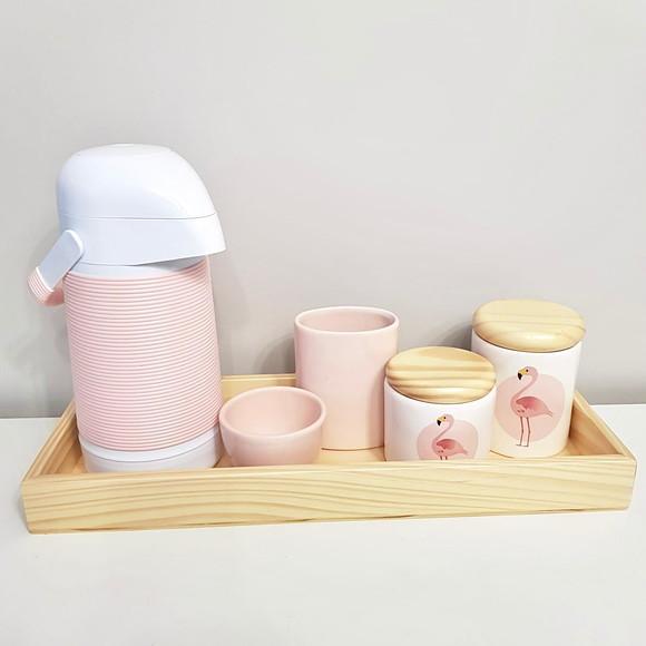 Bandeja 16x45cm Madeira Natural Pinus para Kit Higiene Bebê