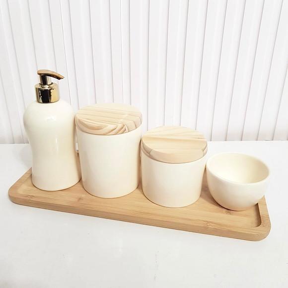 Bandeja 15x36cm Bambu para Kit Higiene Bebê